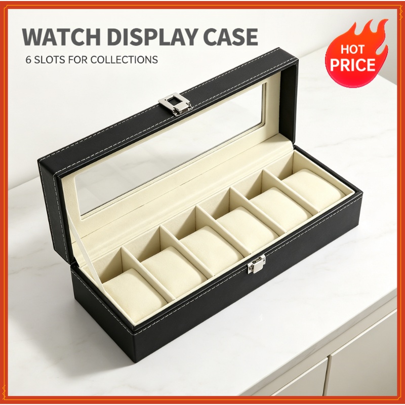 Men Accessories Organiser - PU 가죽 시계 보관함 6/12 슬롯