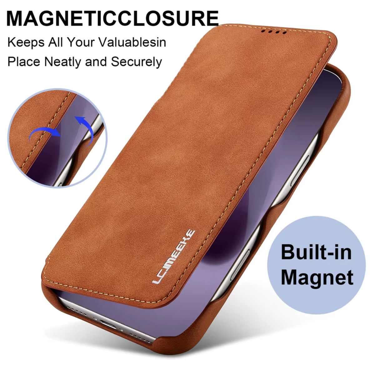 Phone Wallet Combo - 가죽 지갑 자석 플립 커버 카드