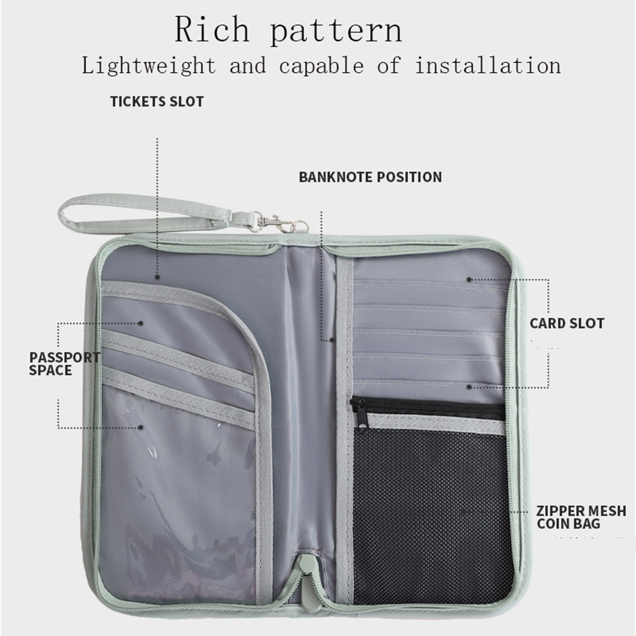 Card Case Minimalist - 여행 지갑 RFID 차단 가족 여권