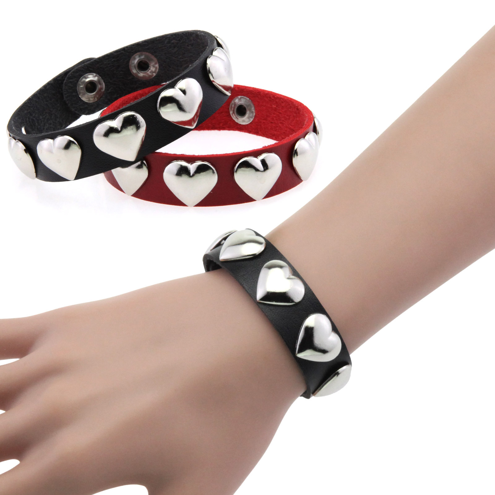 Men'S Accessories Trends 2025 - 하트 펑크 쿨 팔찌 여성 남성