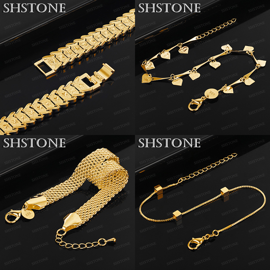 Men Accessories Chain And Bracelet - 핫 18k 골드 메쉬 체인 스퀘어