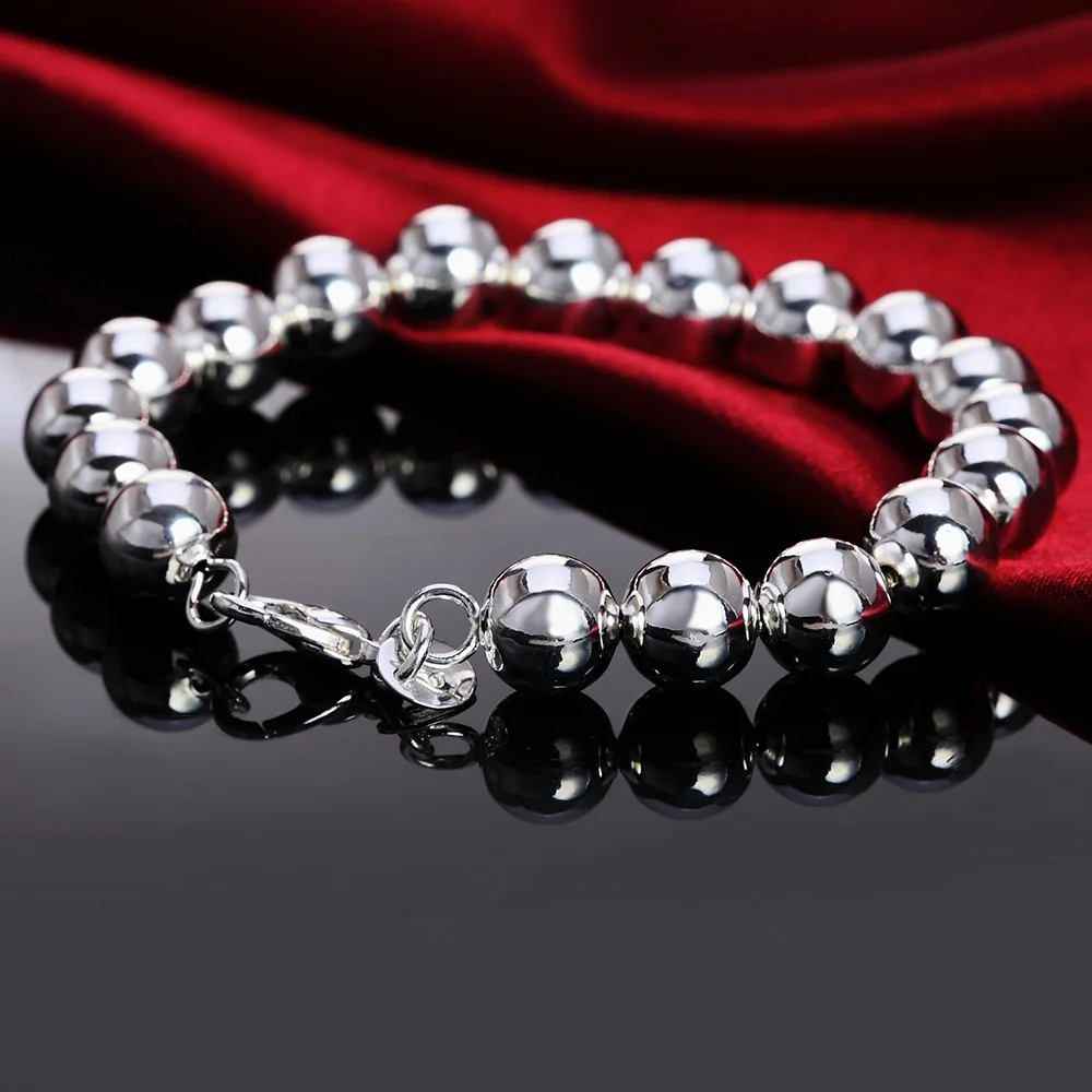 새로운 매력 패션 925 스털링 실버 클래식 10MM  - Men Accessories Chain And Bracelet 리뷰 및 가격