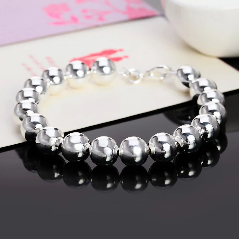 새로운 매력 패션 925 스털링 실버 클래식 10MM  - Men Accessories Chain And Bracelet 리뷰 및 가격