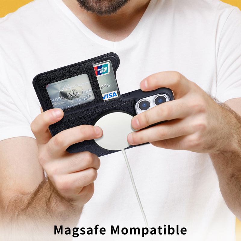 맥세이프 마그네틱 플립 가죽 지갑 카드 홀더 아이폰 1 - Phone Wallet Combo 리뷰 및 가격