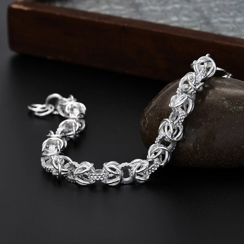 새로운 고귀한 925 스털링 실버 y2k 8MM 원형  - Men Accessories Chain And Bracelet 리뷰 및 가격