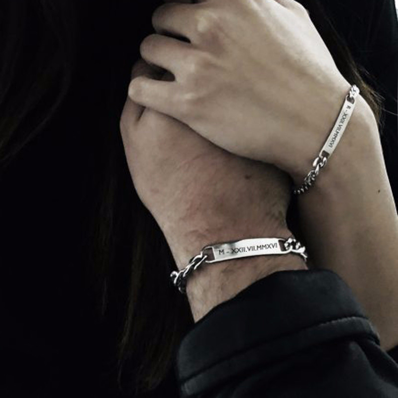 Plate Id Tag Bar Bracelet Cuba - Men Accessories Chain And Bracelet 리뷰 및 가격