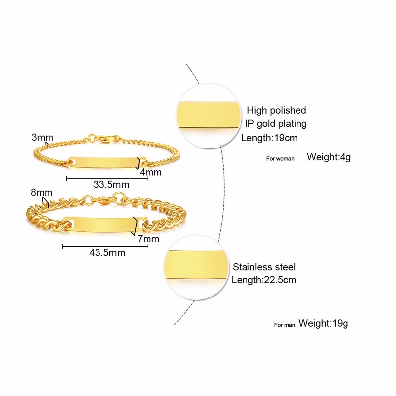 Plate Id Tag Bar Bracelet Cuba - Men Accessories Chain And Bracelet 리뷰 및 가격