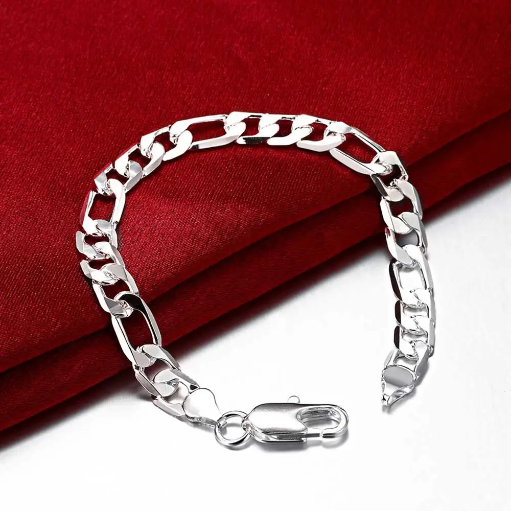 925 스털링 실버 클래식 8MM 체인 팔찌 목걸이 쥬 - Men Accessories Chain And Bracelet 리뷰 및 가격