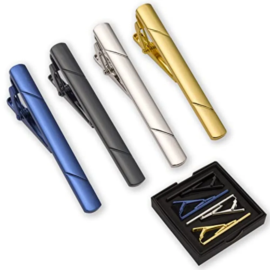 남성용 넥타이 클립 4개 세트, 선물 상자 포함, 정장 - Men Accessories To Gift 리뷰 및 가격