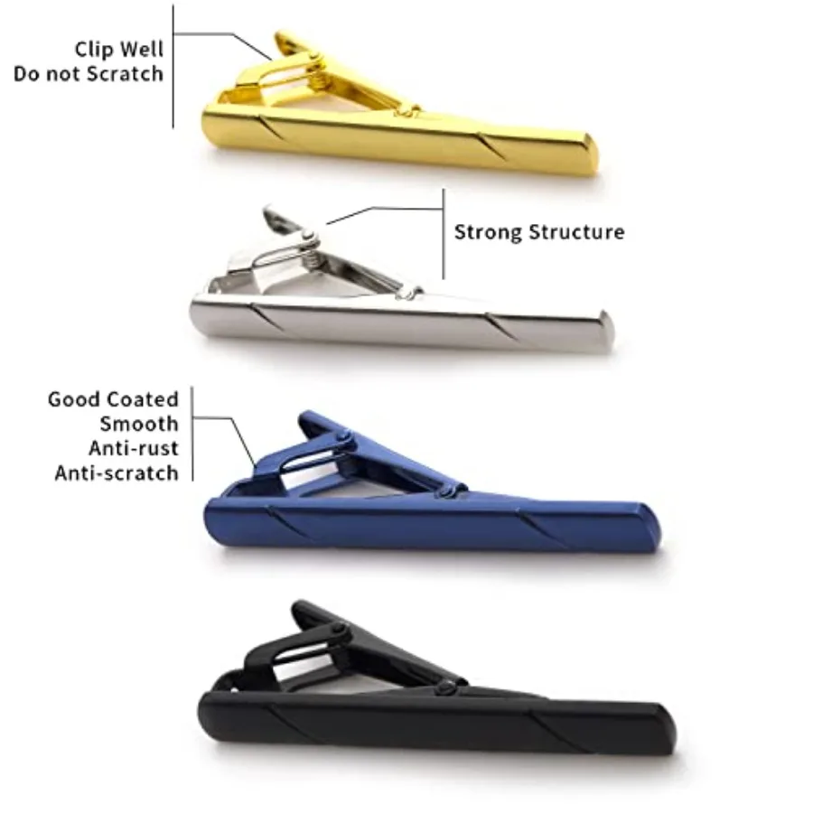남성용 넥타이 클립 4개 세트, 선물 상자 포함, 정장 - Men Accessories To Gift 리뷰 및 가격