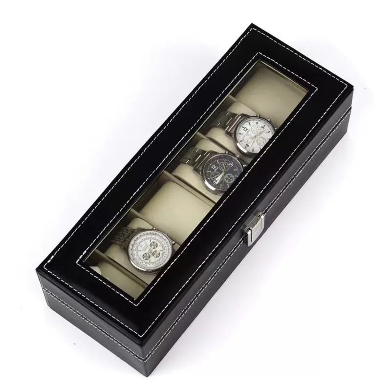 고급 PU 가죽 시계 보관함, 유리 뚜껑 슬롯형 남성용 - Men Accessories Organiser 리뷰 및 가격