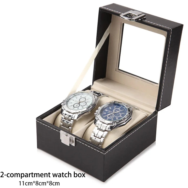 고급 PU 가죽 시계 보관함, 유리 뚜껑 슬롯형 남성용 - Men Accessories Organiser 리뷰 및 가격