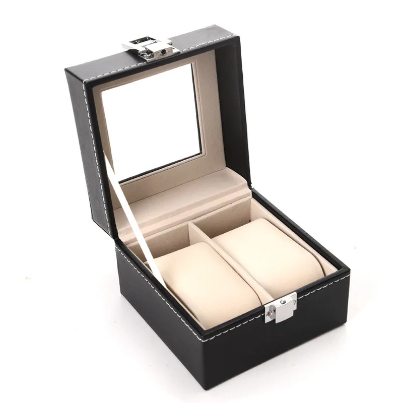 고급 PU 가죽 시계 보관함, 유리 뚜껑 슬롯형 남성용 - Men Accessories Organiser 리뷰 및 가격