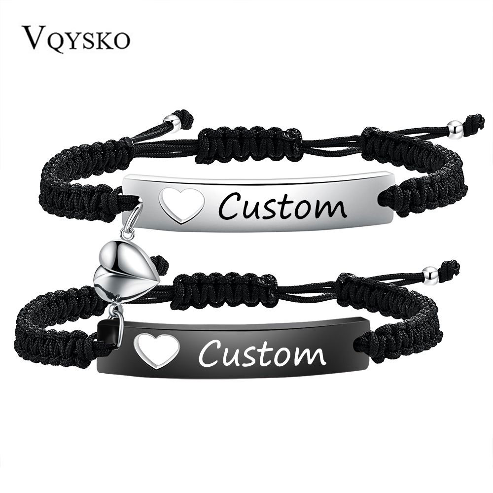 사용자 정의 스테인레스 스틸 커플 팔찌 세트 여성을위한 - Men Accessories Chain And Bracelet 리뷰 및 가격