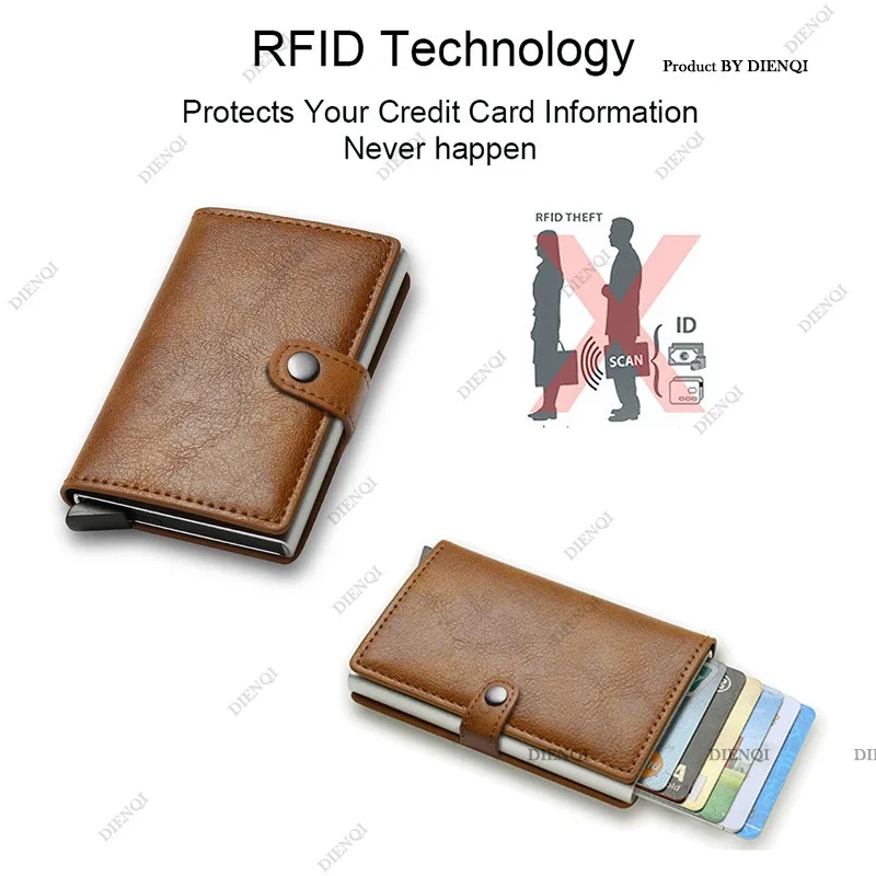 안티 Rfid 은행 신용 카드 소지자 지갑 남자 PU  - Card Case Minimalist 리뷰 및 가격